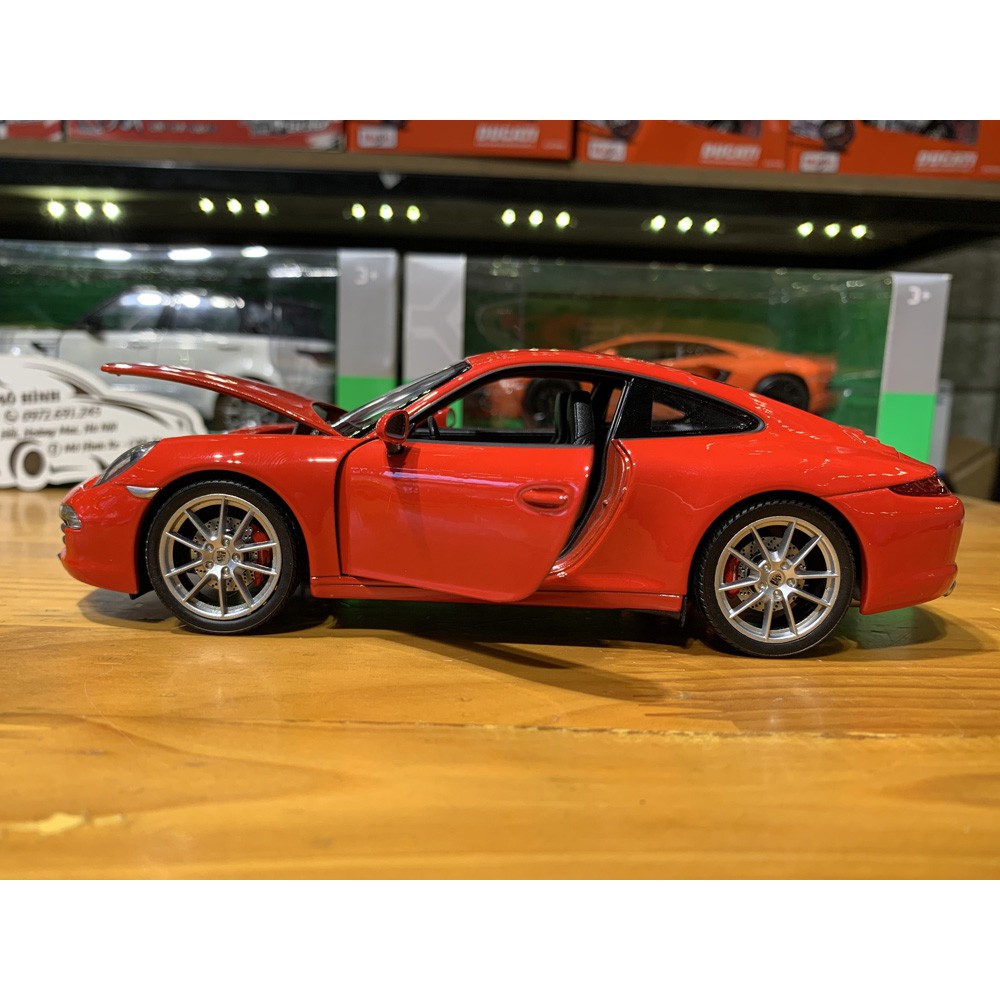 Mô hình xe ô tô Porsche 911 Carrera S Hãng Welly tỉ lệ 1:24 màu đỏ