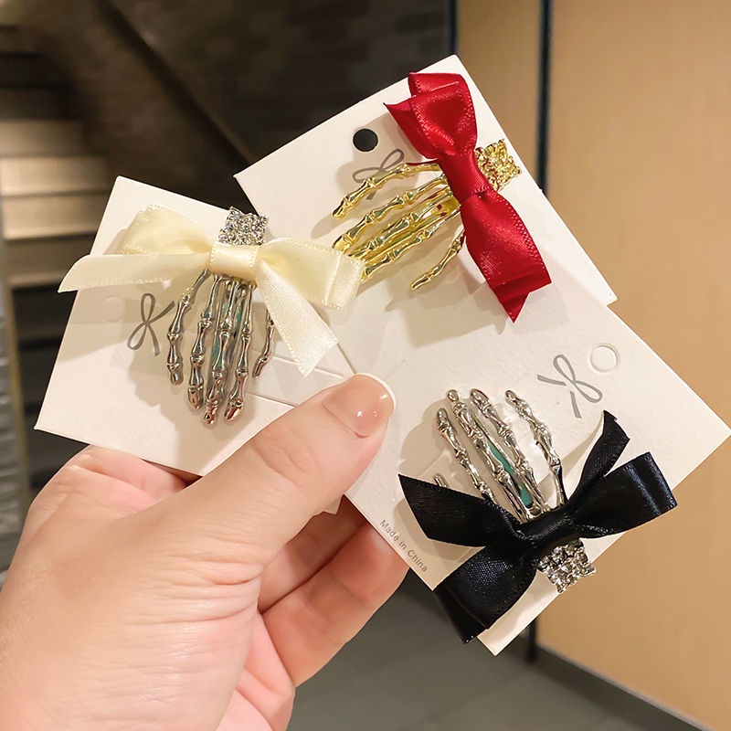 Kẹp Tóc Hình Nơ Phong Cách Halloween Dễ Thương Cho Bé Gái