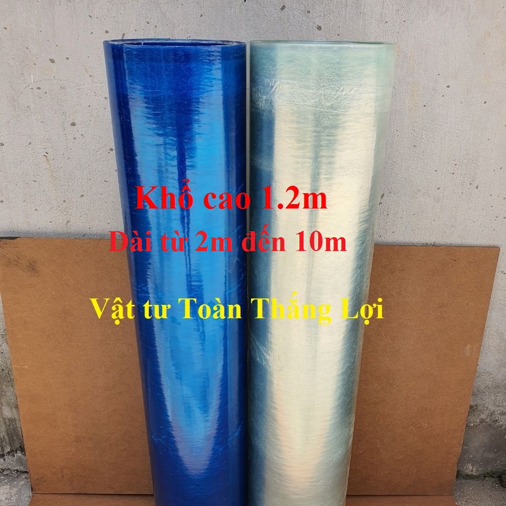 Khổ cao 1,2m ( dài từ 2m đến 10m x dày 8dem ) Tôn nhựa lấy ánh sáng che nắng mưa màu Xanh/ màu Trắng