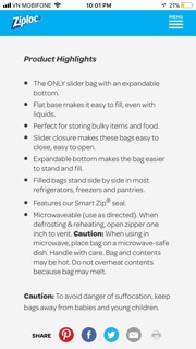 TÚI ĐỰNG THỰC PHẨM ZIPLOC SC JOHNSON