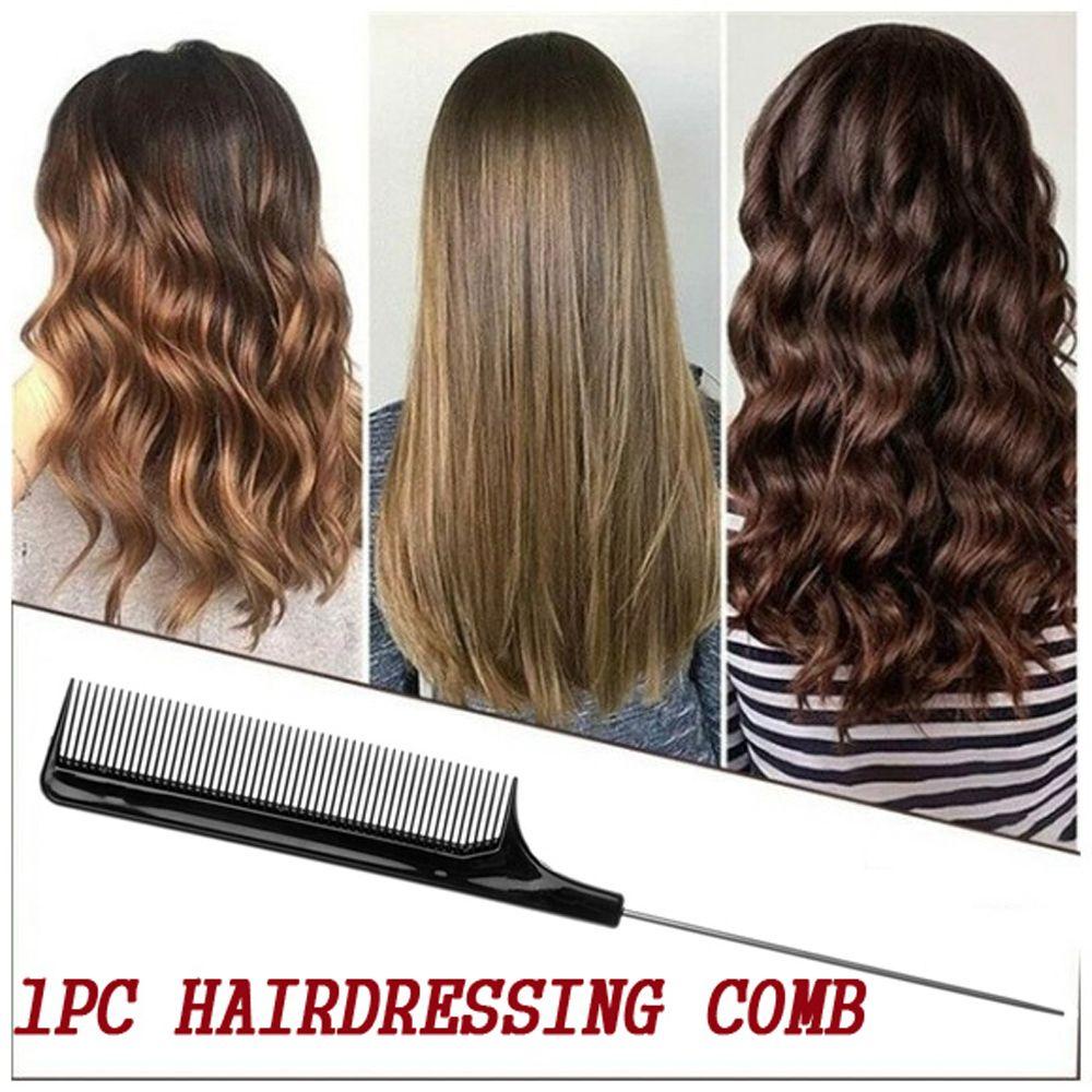 Lược Chải Tóc Đuôi Chuột Bằng Nhựa Kim Loại Răng Nhựa Màu Đen Chất Lượng Cao