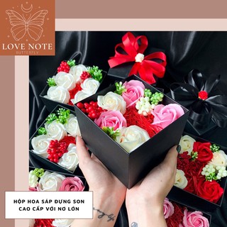 Hộp quà hoa sáp đựng son cao cấp dùng tặng sinh nhật, kỷ niệm, Valentine 14/2, tặng Mẹ