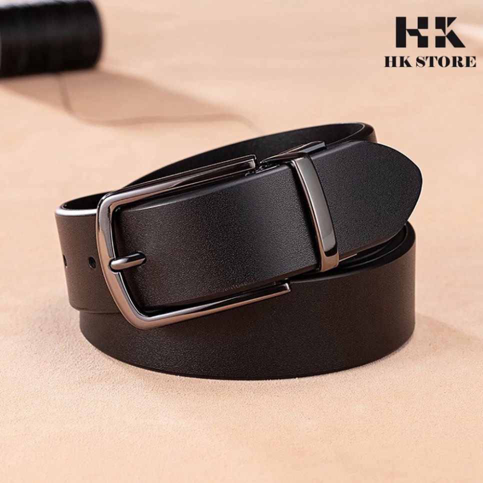 Dây lưng nam da miếng 💝 HK STORE 💝 bảo hành 5 năm đối với hàng chính hãng da bò nguyên miếng siêu đẹp siêu bền này.