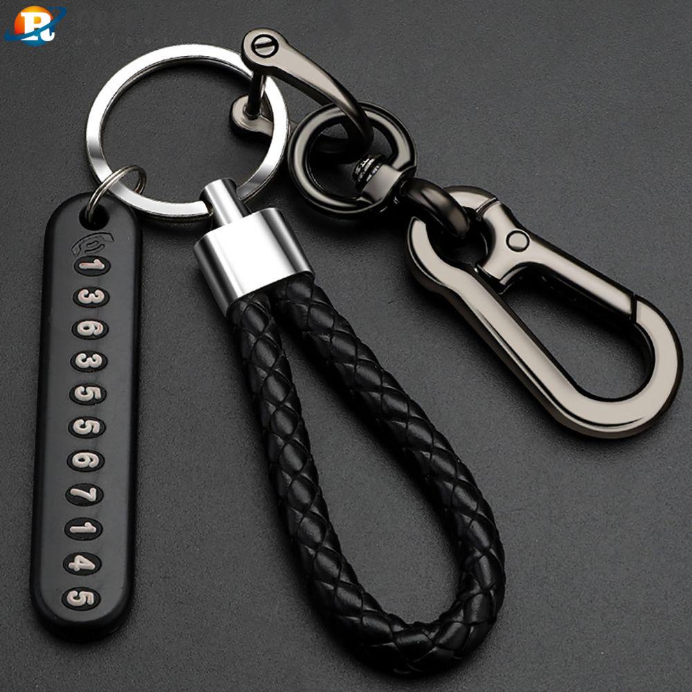 Móc Chìa Khóa Xe Hơi Bằng Da Chống Mất Có Thẻ Số Điện Thoại Tiện Dụng