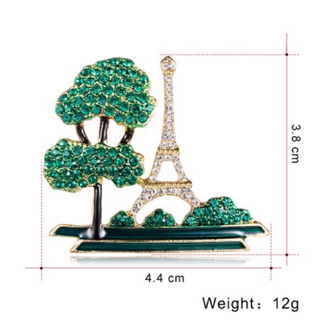 Cài áo cao cấp hoạ tiết tháp Eiffel