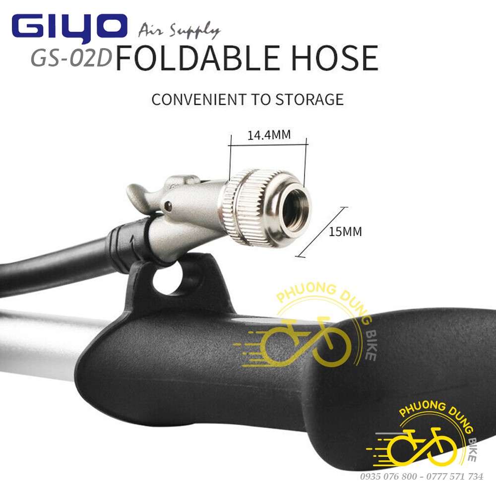 Bơm phuộc xe đạp GIYO GS-02D - Bơm áp lực cao 300psi