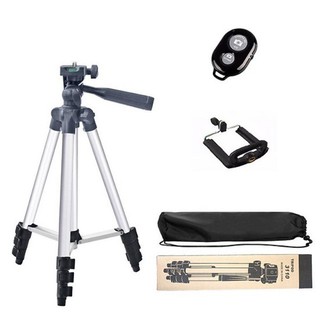 Giá đỡ điện thoại ba chân kèm remote không dây tripod 3110
