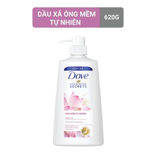 Kem xả Dove óng mềm tự nhiên tinh chất hoa sen Nhật và nước gạo 620g