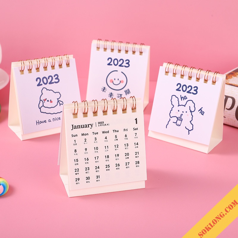 Lịch 2023 để bàn dễ thương hoạt hình nhiều mẫu