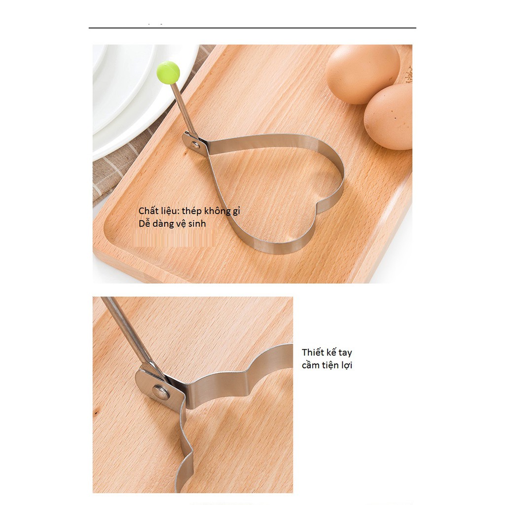 Khuôn Chiên Trứng Tạo Hình❤️FREESHIP❤️Khuông Inox Tiện Dụng