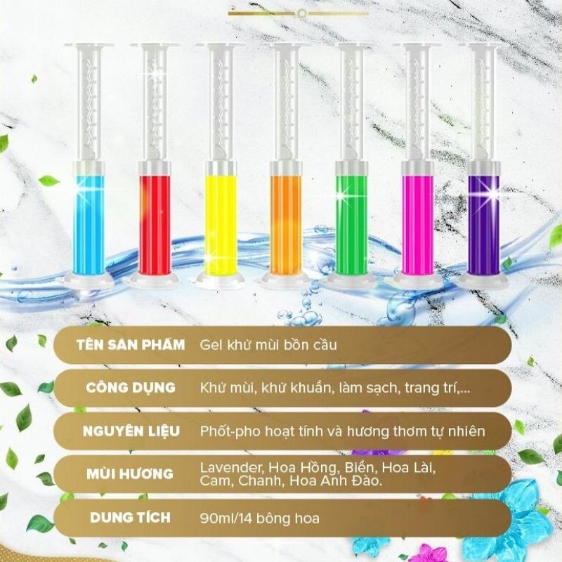 Gel Khử Mùi Bồn Cầu Sáp Thơm Khử Mùi Làm Thơm Bồn Cầu Lavabo Hình Bông Hoa 6 Mùi Hương - shop tongkhohuyhoang168
