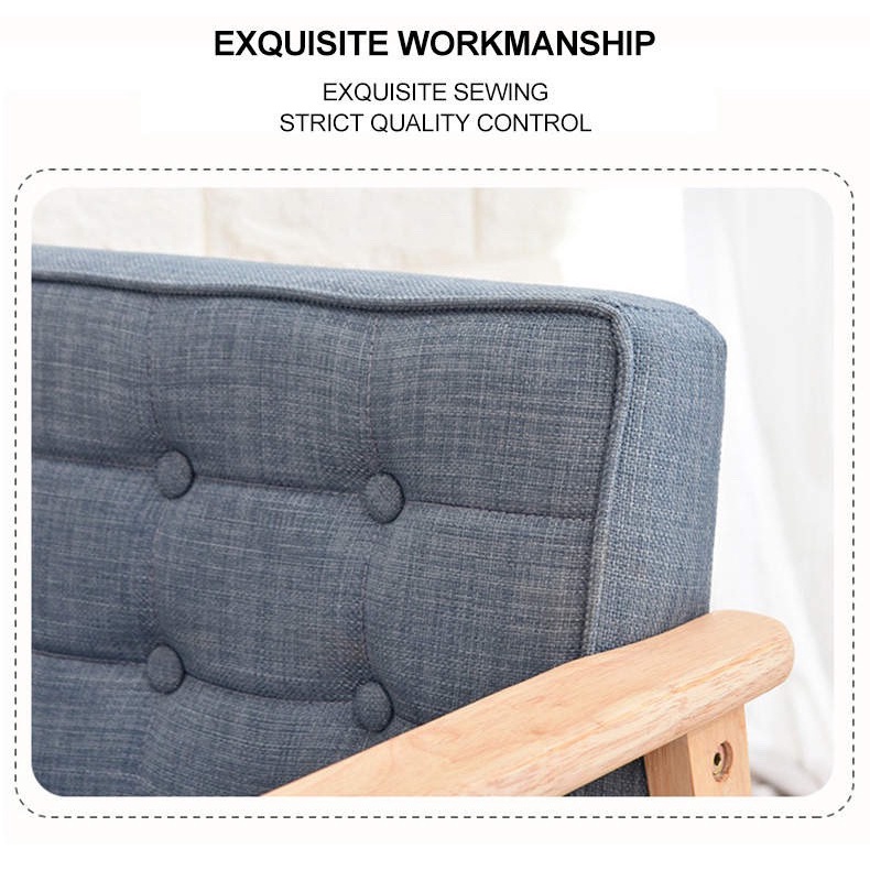 Ghế đọc sách cho bé làm từ 100% gỗ cao su tự nhiên và vải linen cotton với đệm êm giúp con thêm yêu đọc sách