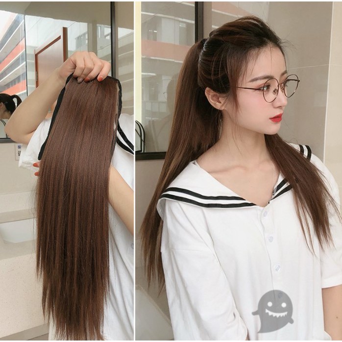 Tóc giả cột / Tóc giả buộc thẳng dành cho nữ uốn gội nhuộm thoải mái