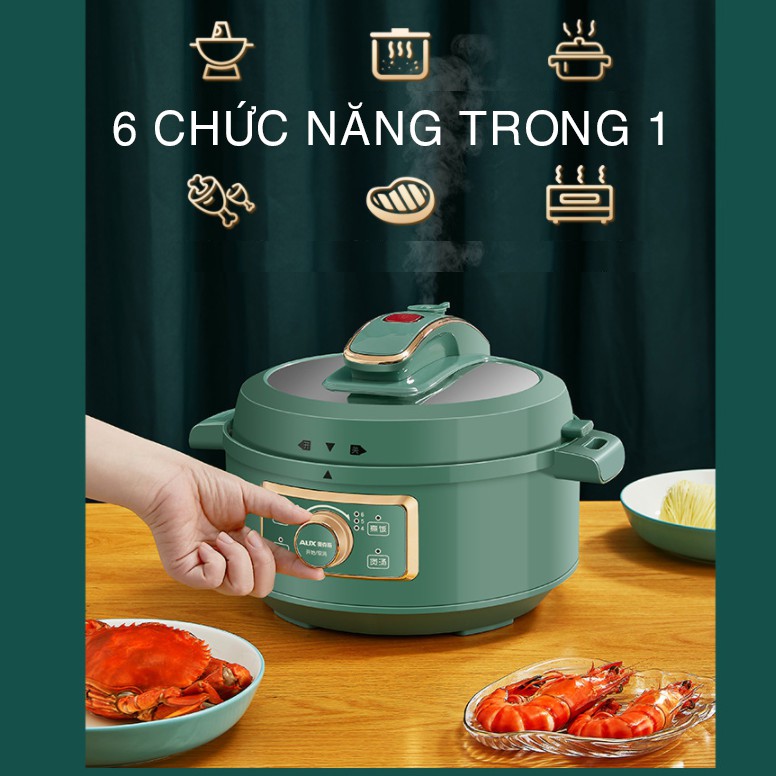 Nồi Áp Suất Đa Năng AUX sở hữu 4 chức năng, đa tiện dụng, có ảnh thật