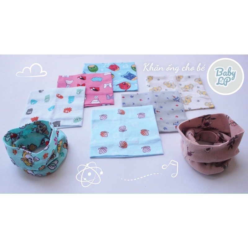 Khăn uống quàng cổ cho bé chất cotton co dãn hình siêu yêu cho bé