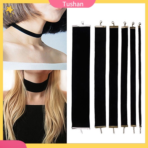 Vòng cổ choker nhung đen phong cách retro đơn giản xinh xắn cho nữ