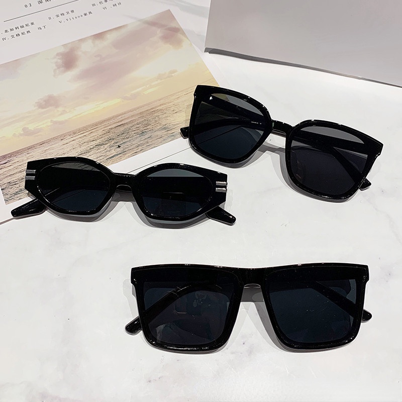 Kính Mát Hình Lõm Lõm Màu Đen Thời Trang Đường Phố Mới Cho Bạn Gái Kết Hợp Xu Hướng net red Với Cùng Đoạn Ra Ngoài Để Bắn