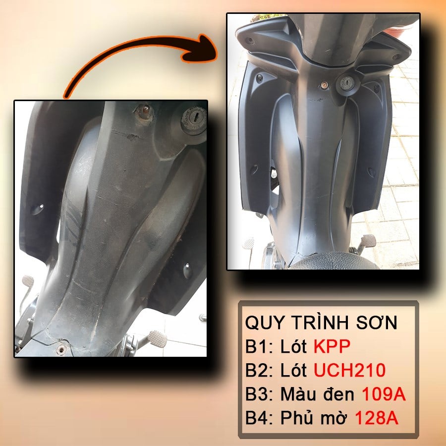 Combo Sơn Samurai màu đen cho dàn nhựa nhám chống bong tróc, độ bền cao như zin (KPP - Uch210 - 109a - 128a)