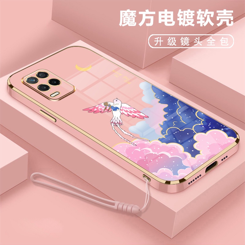 Ốp Điện Thoại Silicon Mạ Hình Cô Gái Cho realme C21Y realme C25Y realme C35 realme C31 realme C21 realme C2 OPPO A1K