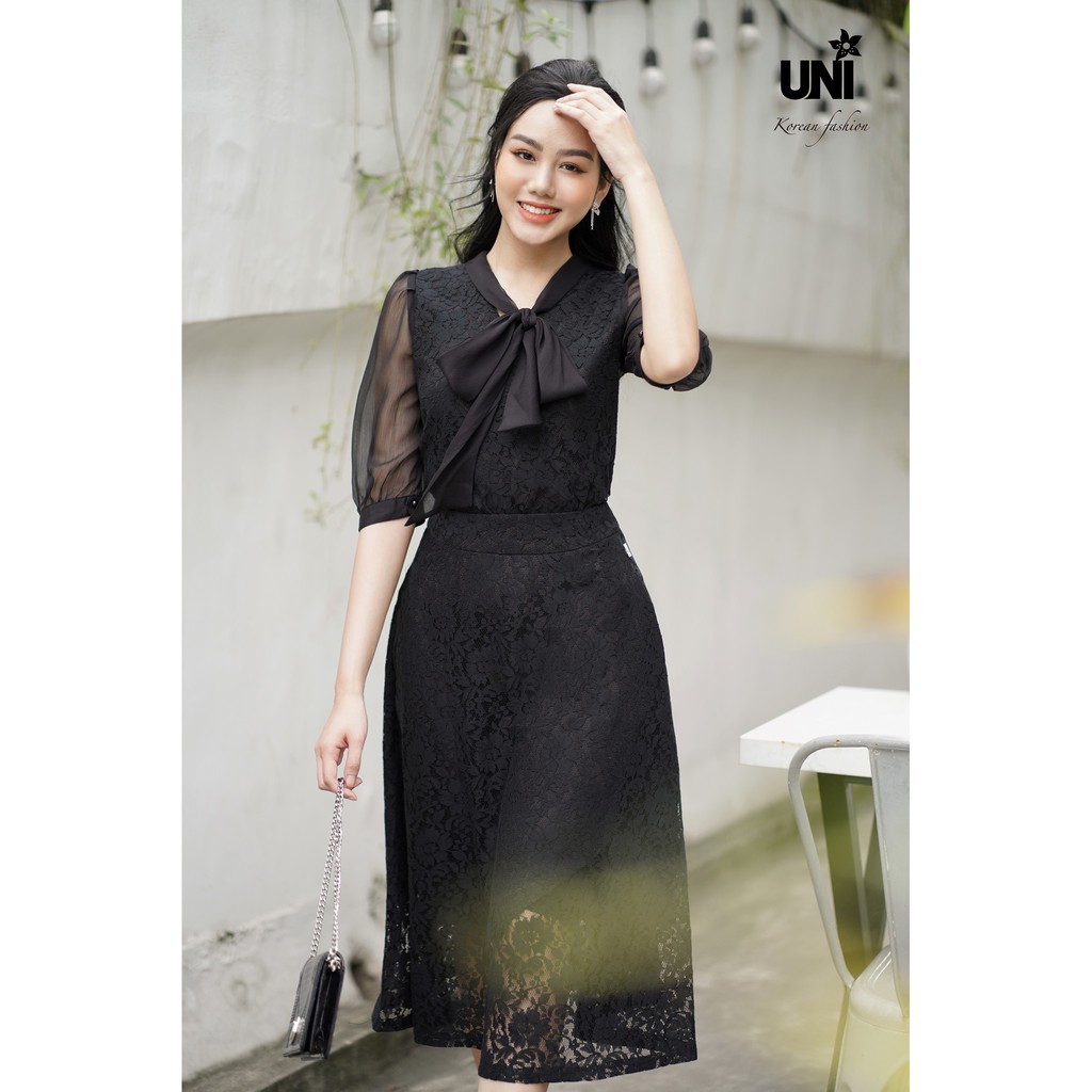 Chân váy Nữ Dáng Xòe Phối Ren Sang Trọng 5CX265- UNI KOREAN FASHION