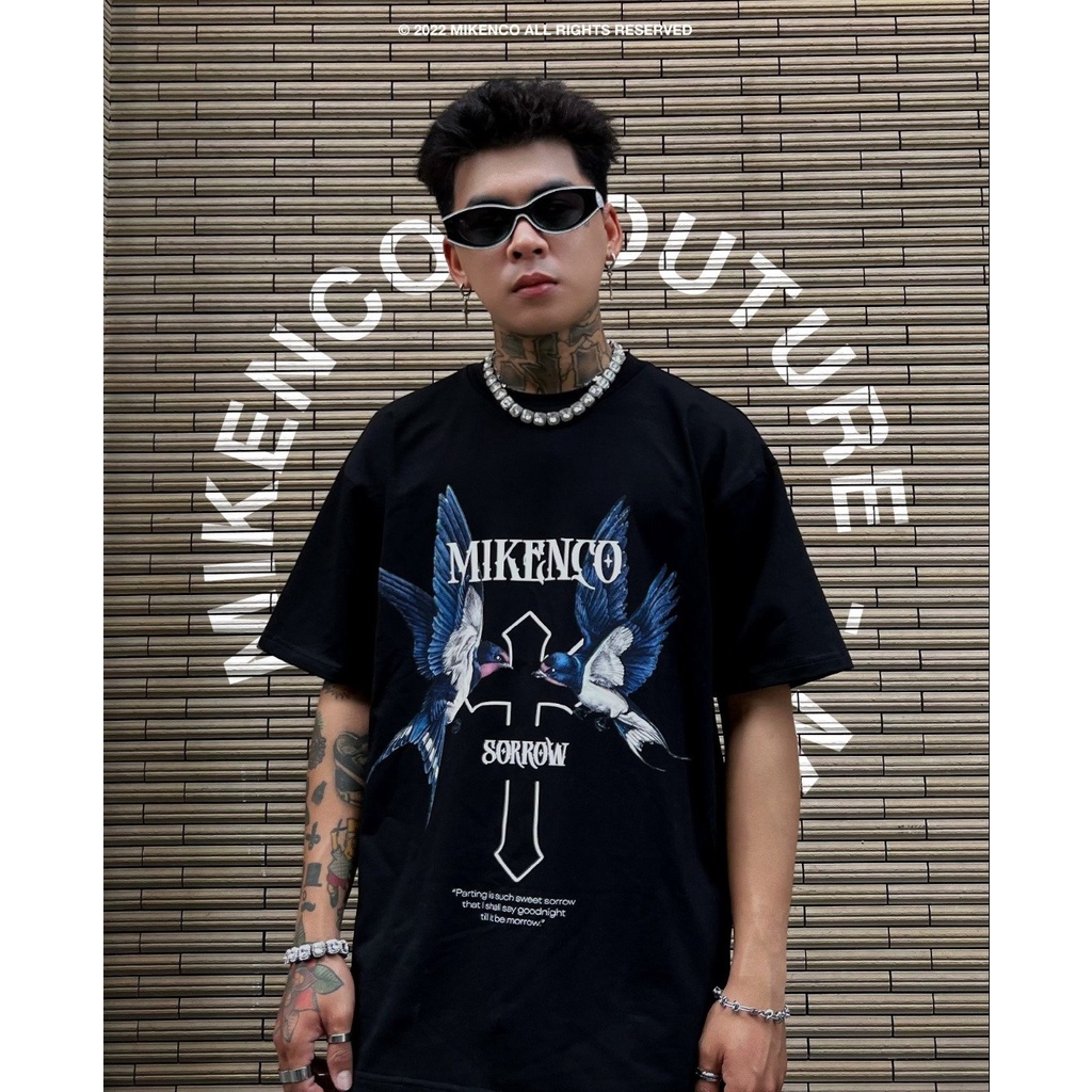 Áo Phông Cổ Tròn MIKEENCO Phong Cách Chữ Thập SOROM Sành Điệu, Bản Mẫu Cotton Mịn Thấm Hút Mồ Hôi Thoải Mái Hoạt Động