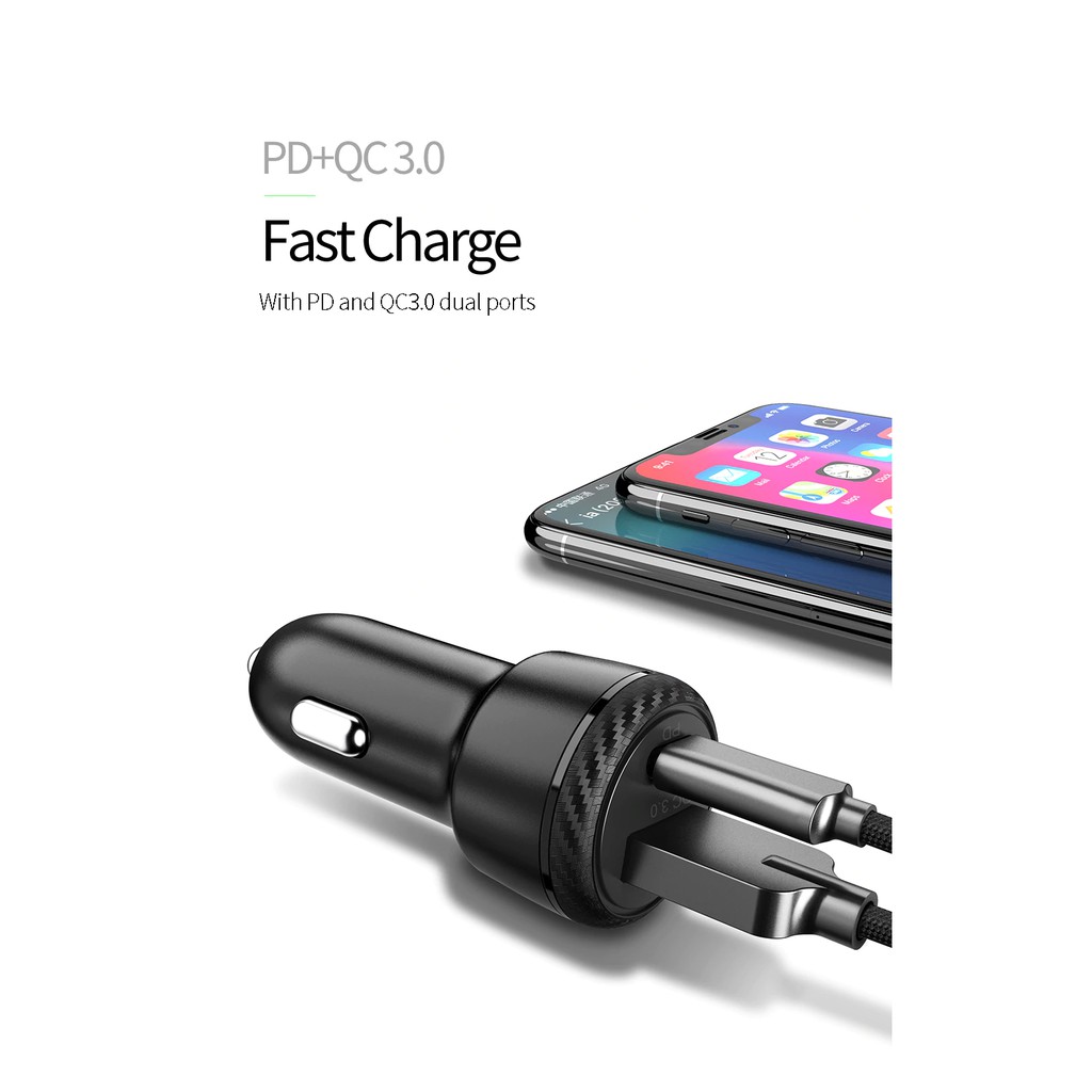 Cóc sạc nhanh điện thoại AFC SCP PD Type C USB QC 3.0 chất lượng cao tiện dụng cho ô tô