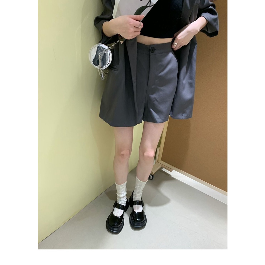 Giày Da Bóng Gót Dày Phong Cách Retro Preppy jk Mary Jane