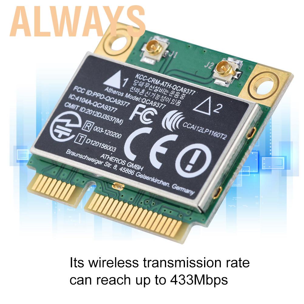 [READY STOCK] Card mạng không dây 2.4G / 5GHz 433Mbps Mini PCI-E