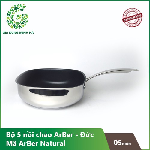 Bộ Nồi Arber Natural 5 Món Chất Liệu inox 304 Cao Cấp - Sản Phẩm Chính Hãng - Bảo Hành 24 Tháng