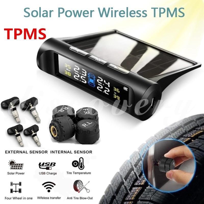 Bộ thiết bị cảm biến áp suất lốp xe ô tô màn hình LCD màu đen chất lượng