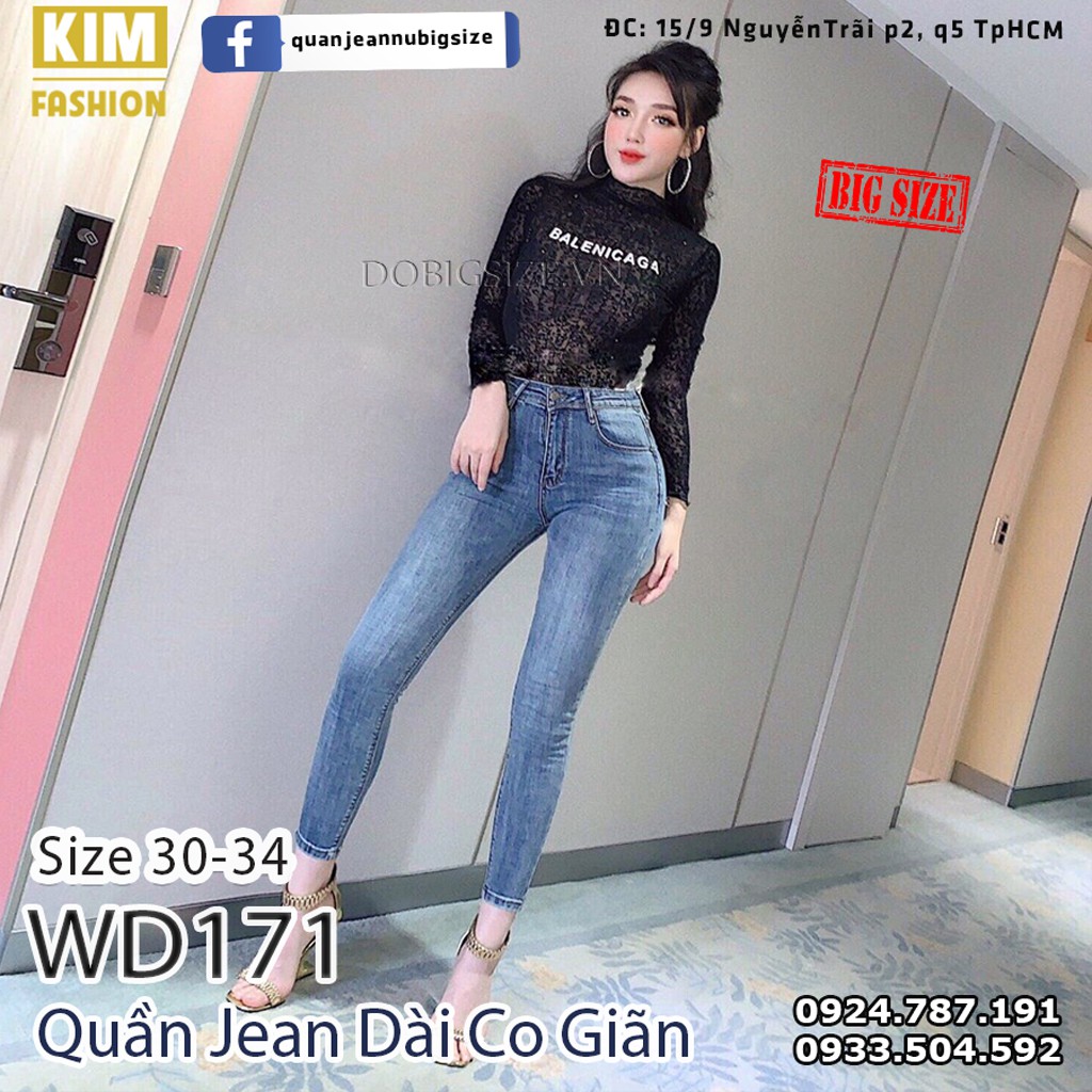 quần jeans dài co giãn bigsize WD171 3034
