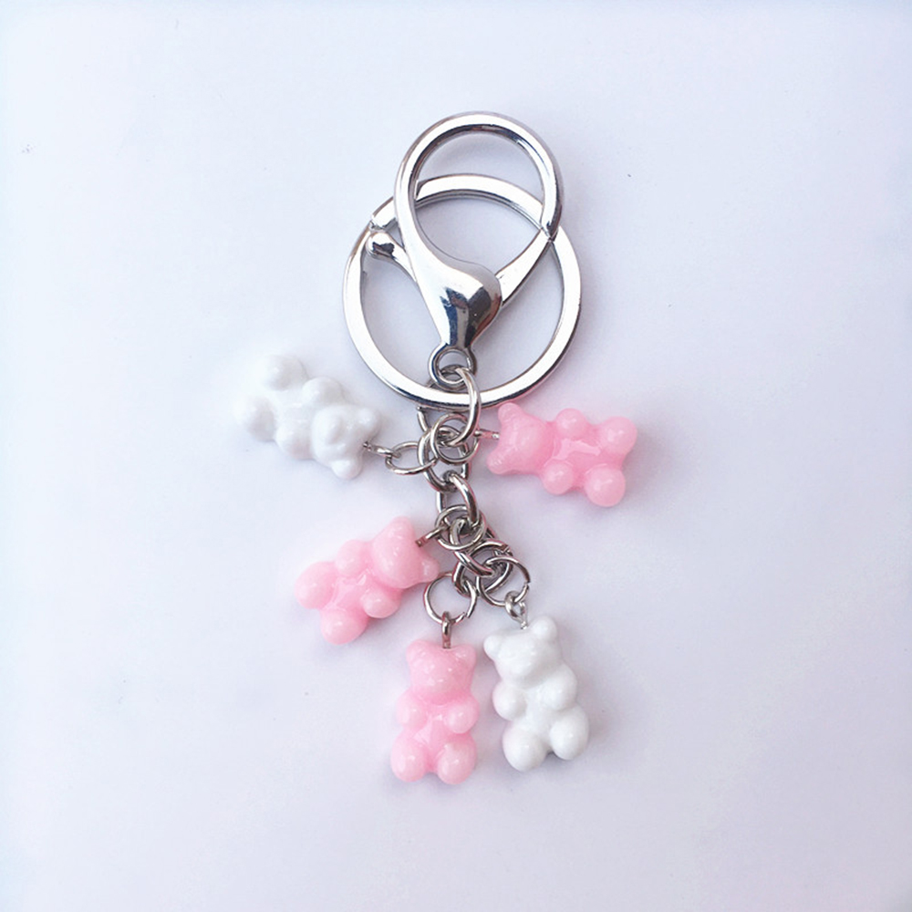 Móc Khóa Kim Loại Hình Gấu Nhiều Màu Dễ Thương