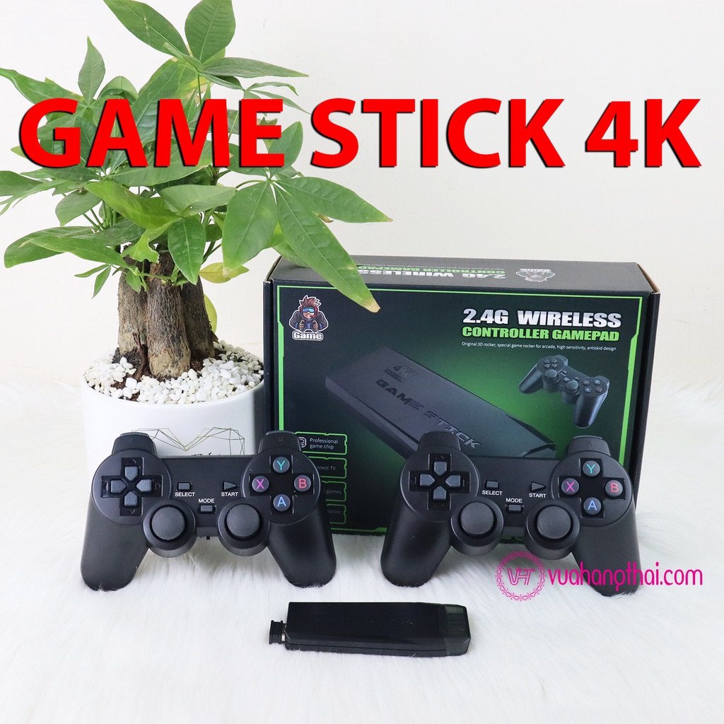 Máy Chơi Game Stick 4K V2 - 4 Nút 6 Nút HDMI Không Dây, Tải thêm đấu trường thú, đua xe gà, Bóng đá nhật