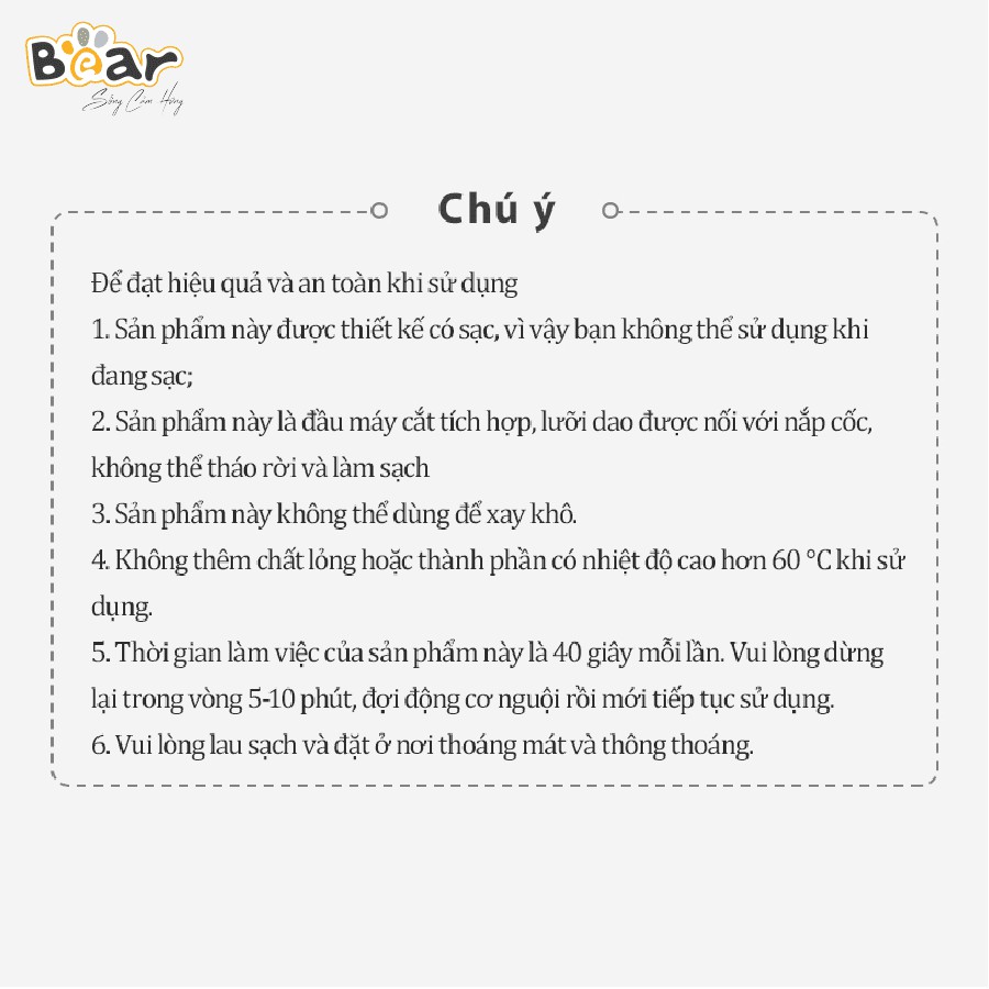 [Chính Hãng] Cốc Xay Mini Cầm Tay Bear LLJ-B03C1