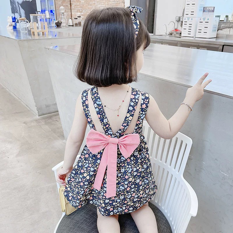 Váy Công Chúa Cho Bé Gái Đính Nơ Sau Lưng Siêu Xinh - Hàng Quảng Châu Cao Cấp (V2)