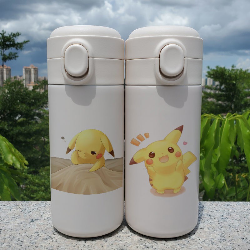 THERMOS POKÉMON Bình Nước Giữ Nhiệt Cỡ Nhỏ In Hoạt Hình Pikachu Kiểu Nhật Bản Dễ Thương