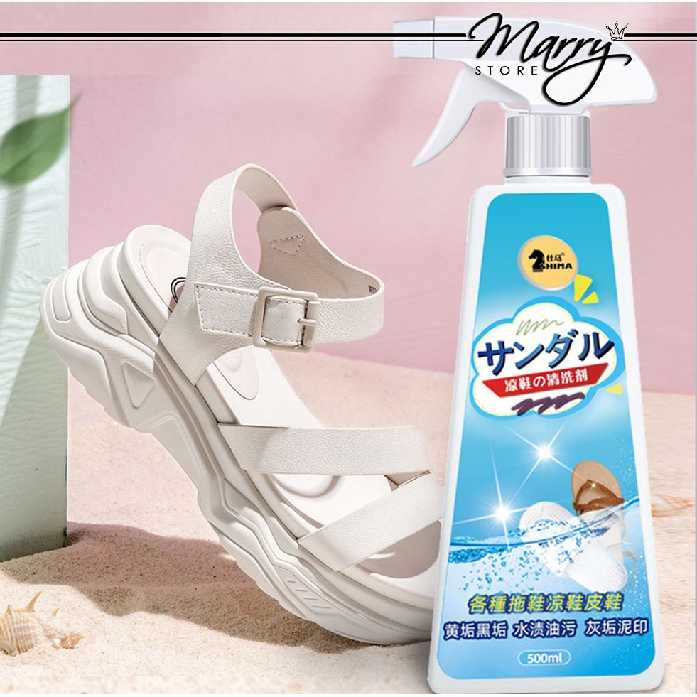 Dung Dịch Tẩy Sạch Vết Bẩn Cứng Đầu Và Làm Mới Dép Nhựa Cao Cấp 500ml MARRYSTORE