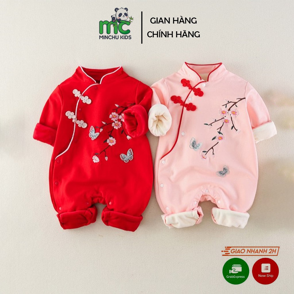 bộ Jumpsuit Hoa Anh Đào Cho Bé Trai Và Bé Gái Mầm Shop Đồ Tết Trẻ Em Từ 4 Đến 13 Kg