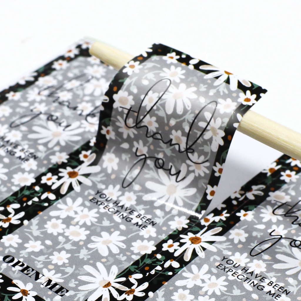 Tem niêm phong cảm ơn, nhãn dán thank you, tem thank you thiết kế hoa lá đáng yêu