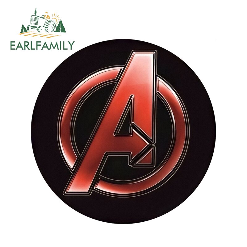 Earlfamily Hình Dán logo avengers 13x11.5cm Trang Trí Xe Hơi Xe Tải