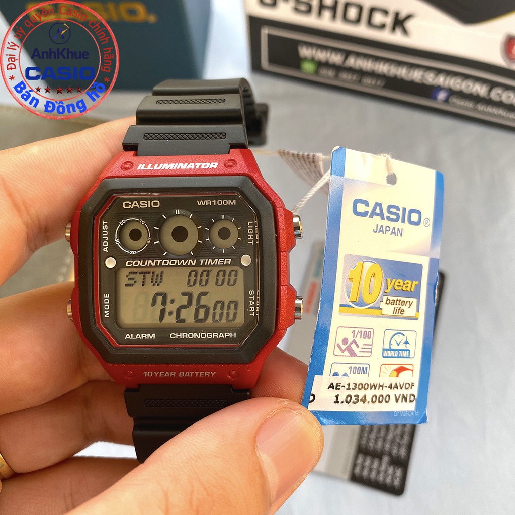 Đồng hồ nam Casio AE-1300 AE-1300WH-1A2F AE-1300WH-1A AE-1300WH-2A AE-1300WH-4A chín | BigBuy360 - bigbuy360.vn