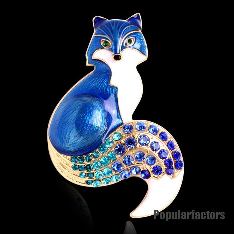 Ghim Cài Áo Hình Con Cáo Đính Đá Nhân Tạo Thời Trang