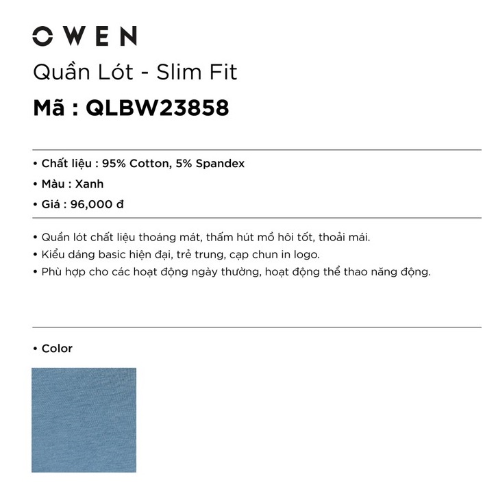 Quần lót tam giác sịp nam Owen quần xì Kiểu Dáng Briefs Chất Vải Cotton Mềm Mịn Co Giãn Thấm Hút Thoát Ẩm Khử Mùi