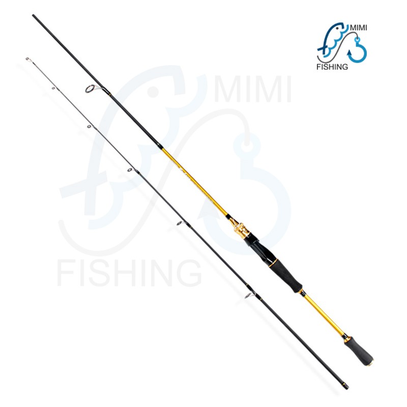 Bộ cần câu lure cacbon 2 khúc Lureleader LD1.8m , độ cứng M + Máy câu cá Kim Loại HE LINNHUE size 2000