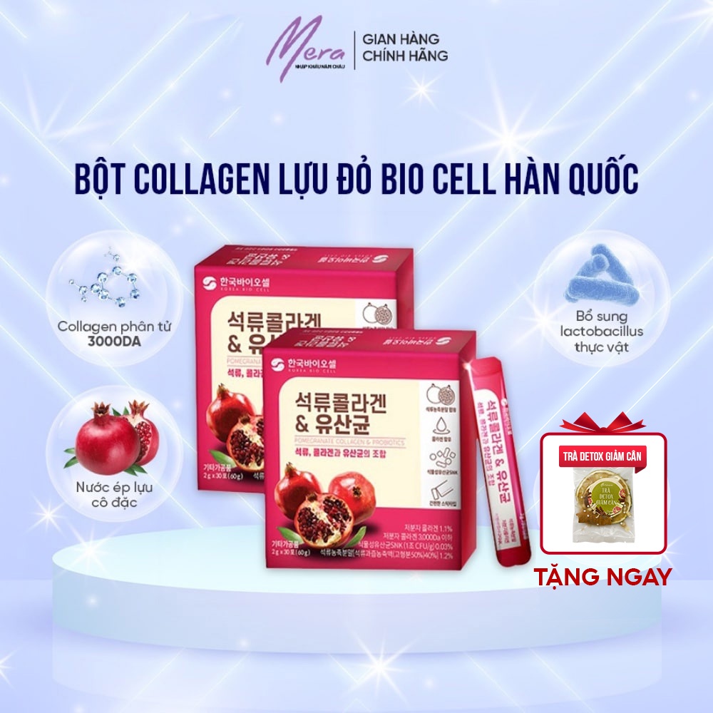 Bột Collagen Uống Lựu Đỏ Bio Cell Hàn Quốc