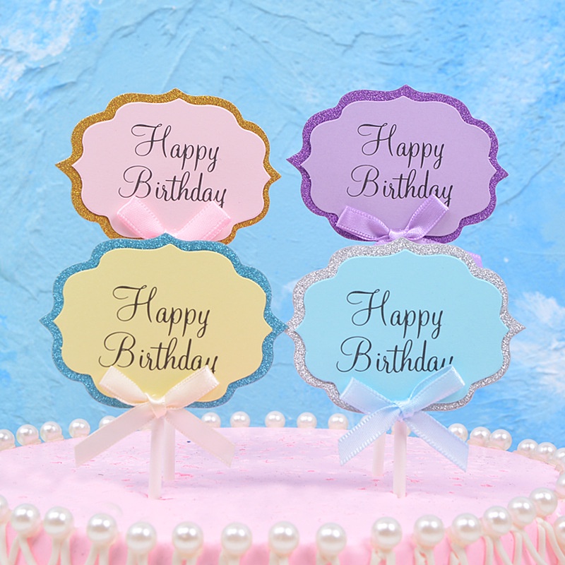 Set 5 Que Gắn Chữ Happy Birthday / Đám Cưới Trang Trí Bánh Sinh Nhật Độc Đáo