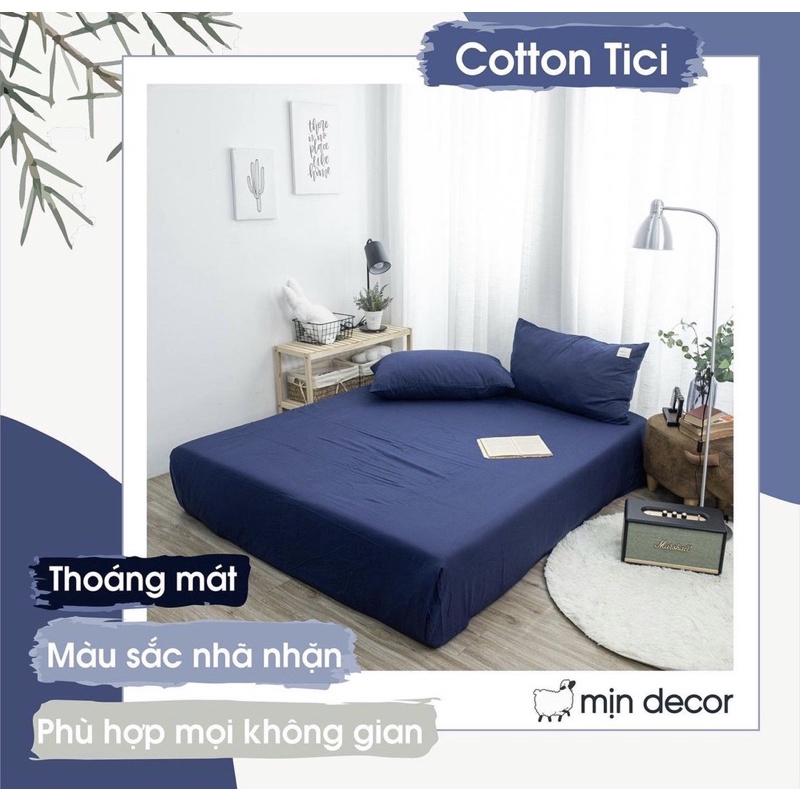 ⚡️TẶNG KÈM COMBO 4 MÓN⚡️Set ga gối cotton tici thoáng mát mềm mịn tặng kèm vỏ gối ôm