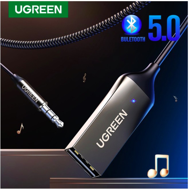 Ugreen 70601 - Bộ thu Bluetooth 5.0 tích hợp mic đàm thoại chính hãng [Phukienleduy]