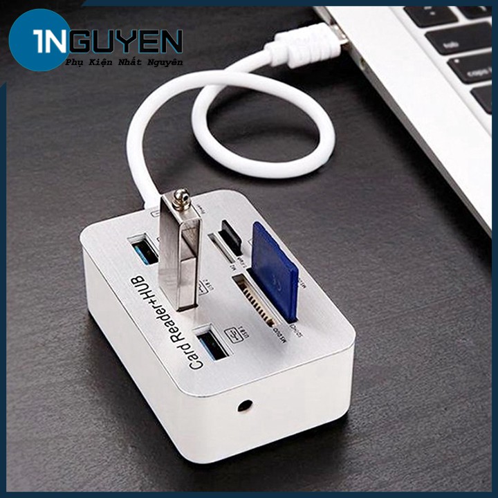 Hub chia cổng USB - Bộ Chia 3 Cổng USB có cổng đọc thẻ nhớ cho máy tính