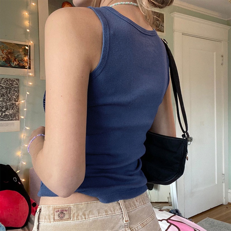 Brroa Áo Tank Top Không Tay In Hình Trái Tim Đính Đá Thời Trang Cho Nữ